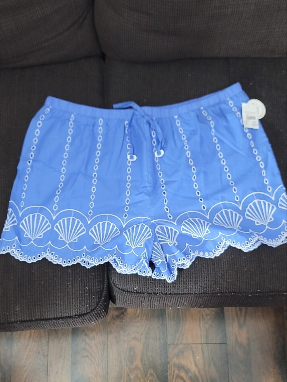 Cato Blue Scalloped Shell-Print High Waist Shorts - Picture 2 of 2